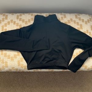 Varsity cropped black school cheer top